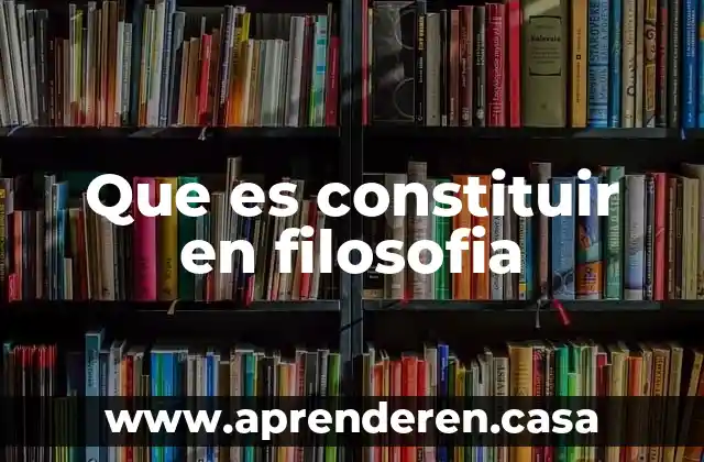 Que es constituir en filosofia