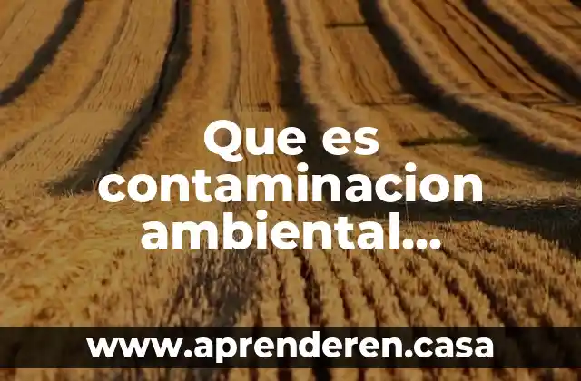 Que es contaminacion ambiental animada