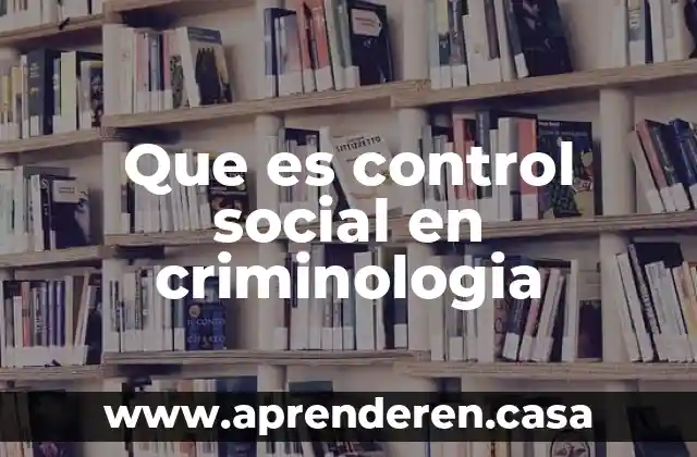 Qué es infografía de social 6 Que es control social en criminologia