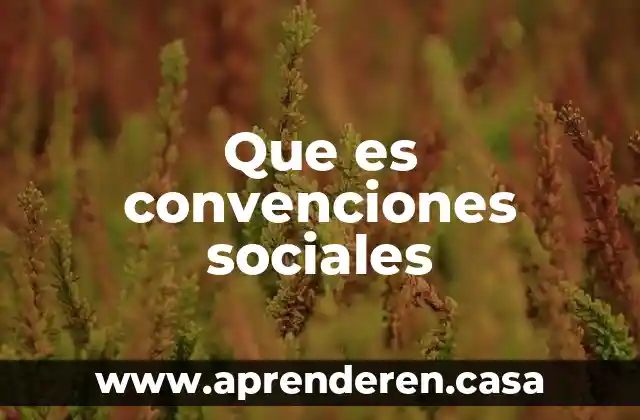 Que es convenciones sociales