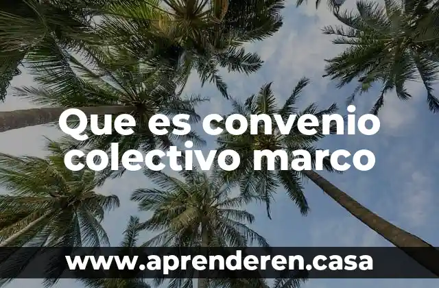 Que es convenio colectivo marco