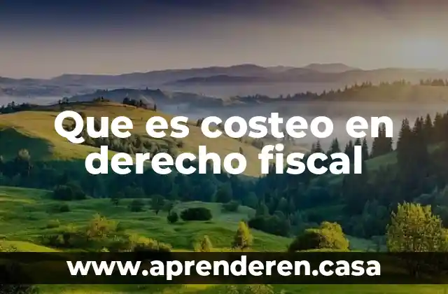 Que es costeo en derecho fiscal
