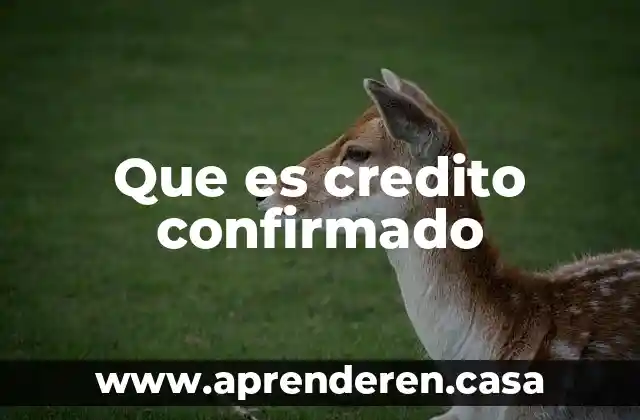 Que es credito confirmado