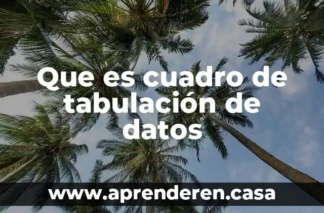 Qué es la tabulación ejemplos 3 Que es cuadro de tabulación de datos