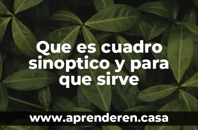 Que es cuadro sinoptico y para que sirve
