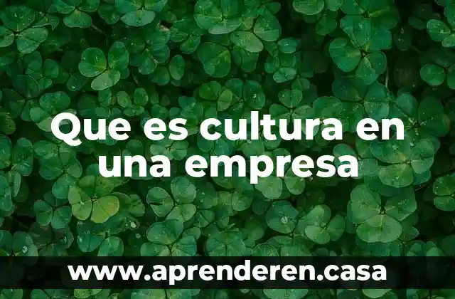 Que es cultura en una empresa