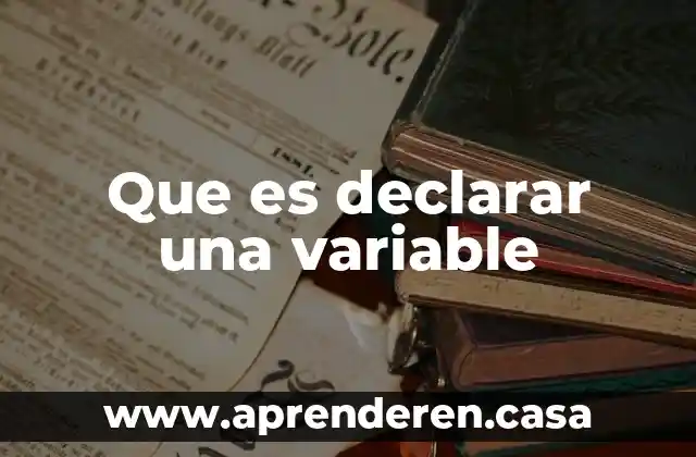 Que es declarar una variable