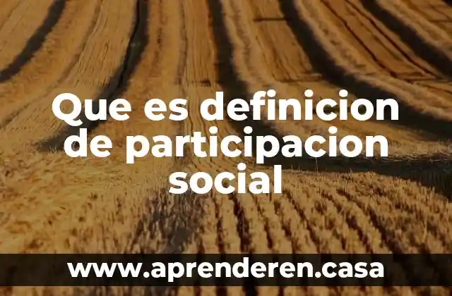 Que es definicion de participacion social