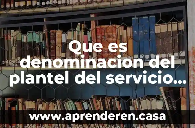 Que es denominacion del plantel del servicio social