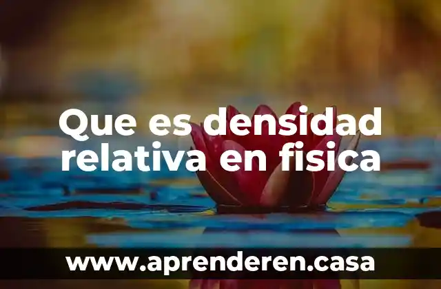 Que es levantar en educacion fisica 3 Que es densidad relativa en fisica