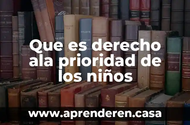 Que es derecho ala prioridad de los niños