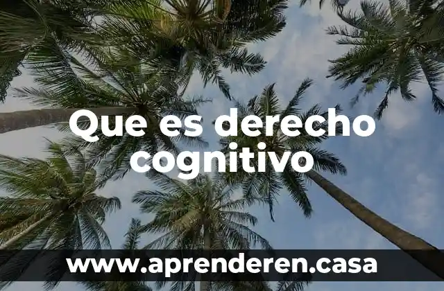 Que es derecho cognitivo