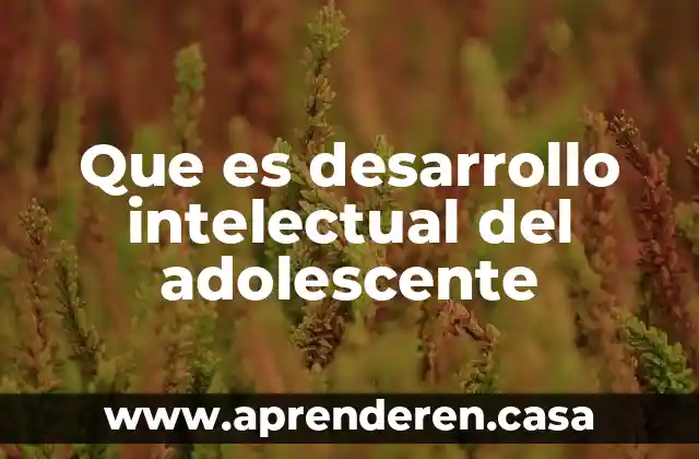 Que es desarrollo intelectual del adolescente