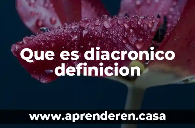 Que es diacronico definicion