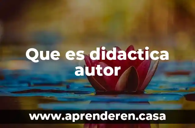 Que es didactica autor