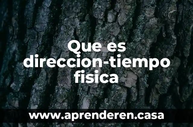 Que es direccion-tiempo fisica