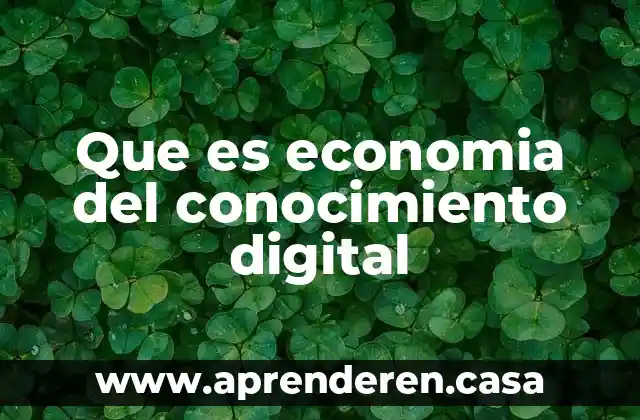 Que es economia del conocimiento digital
