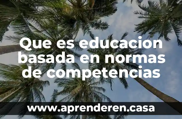 Que es educacion basada en normas de competencias