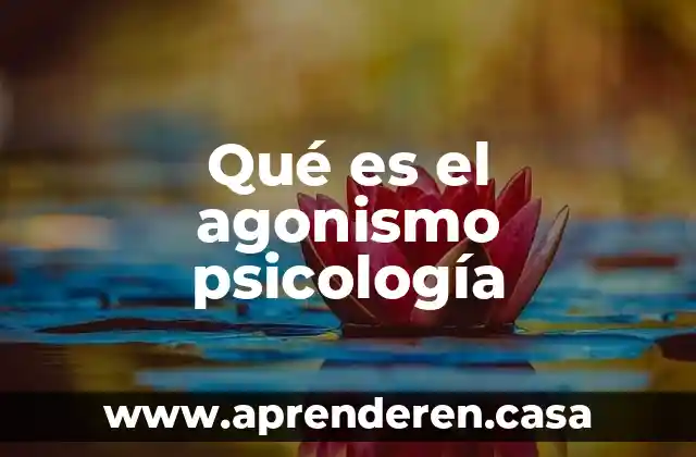 Qué es el agonismo psicología