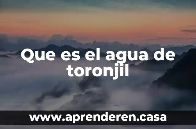 Que es el agua de toronjil
