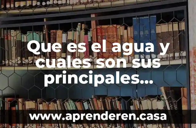 Que es el agua y cuales son sus principales contaminantes