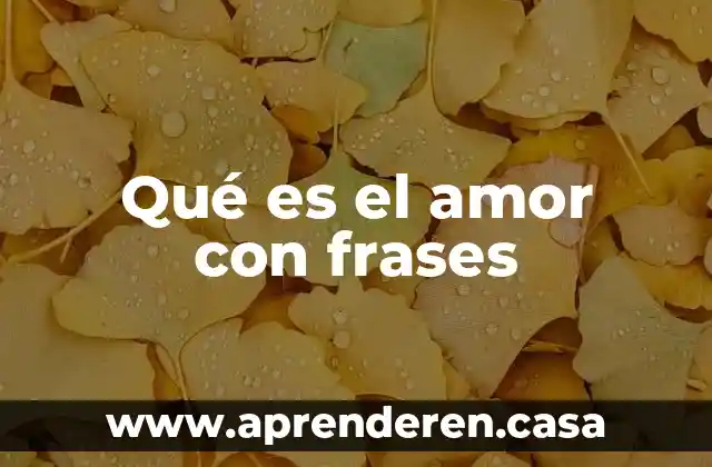Qué es el amor con frases