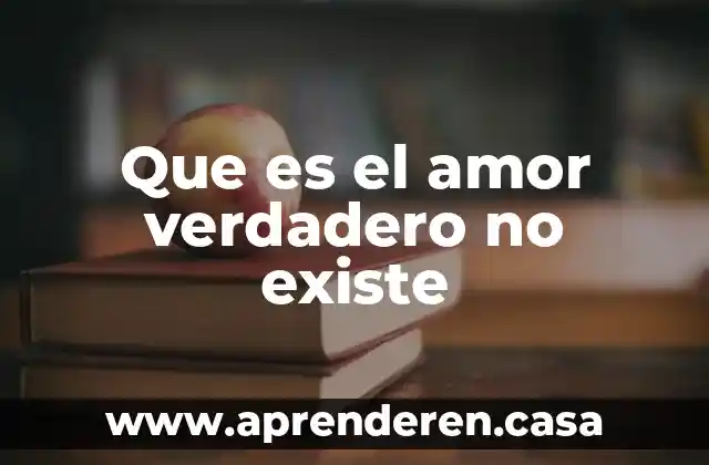 Que es el amor verdadero no existe