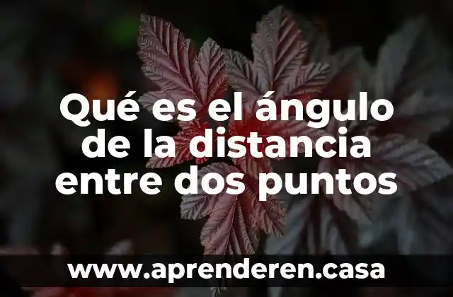 Qué es puntos críticos de control 3 Qué es el ángulo de la distancia entre dos puntos