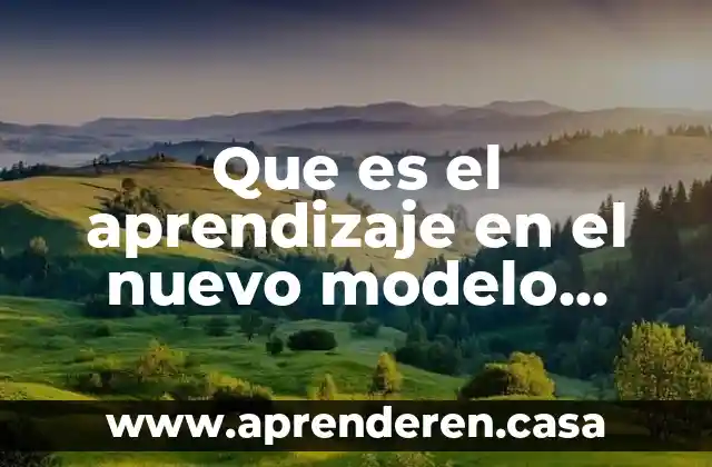 Que es el aprendizaje en el nuevo modelo educativo