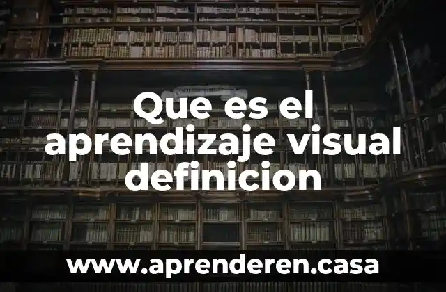 Que es el aprendizaje visual definicion
