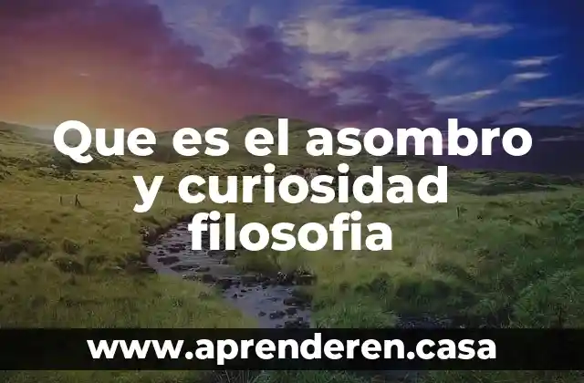 Que es el asombro y curiosidad filosofia