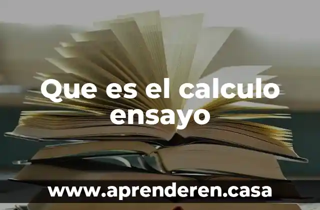 Que es un ensayo esplicacion para secundaria 3 Que es el calculo ensayo