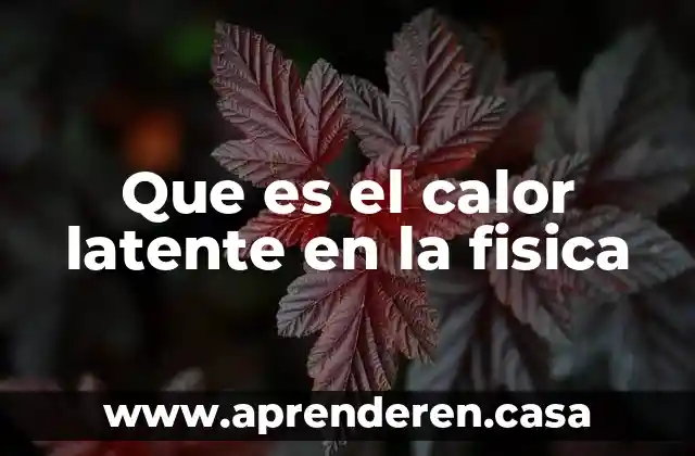 Que es el calor latente en la fisica