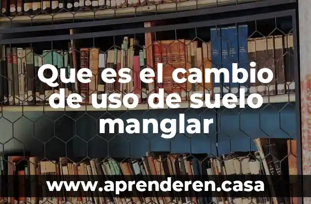 Que es el cambio de uso de suelo manglar