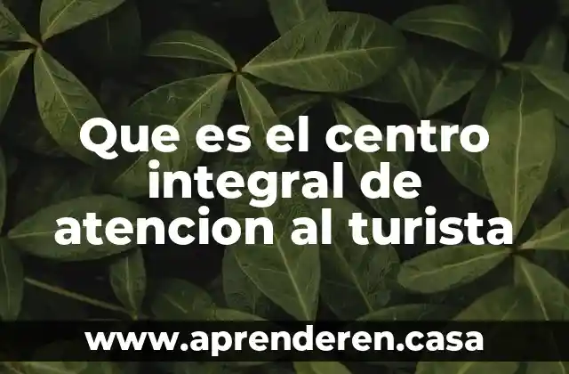 Que es el centro integral de atencion al turista