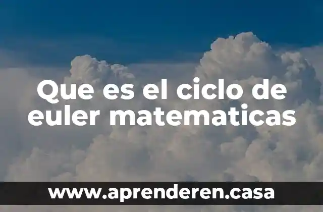 Que es el ciclo de euler matematicas