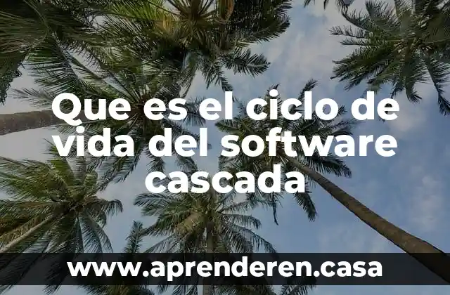 Que es el ciclo de vida del software cascada