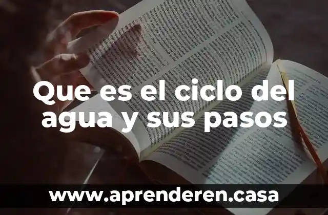 Que es el ciclo del agua y sus pasos