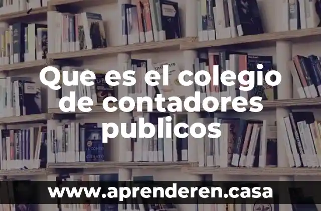 Que es el colegio de contadores publicos