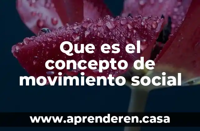 Que es el concepto de movimiento social