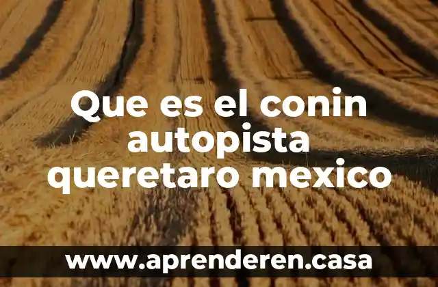 Que es el conin autopista queretaro mexico