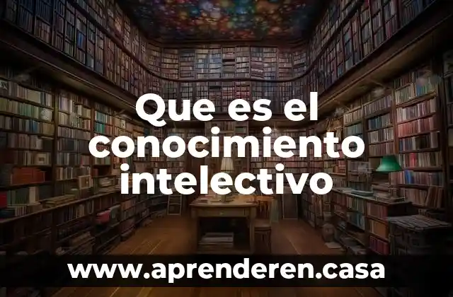 Que es el conocimiento intelectivo