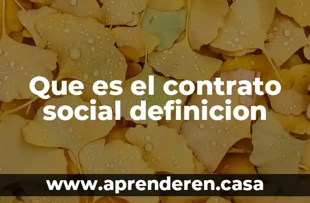 Que es el contrato social definicion