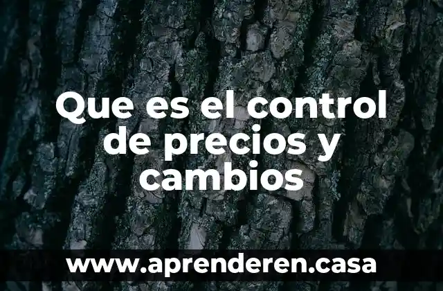 Que es el control de precios y cambios