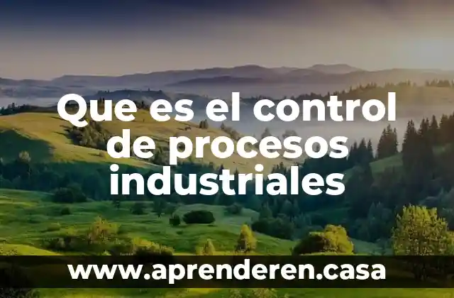 Que es el control de procesos industriales