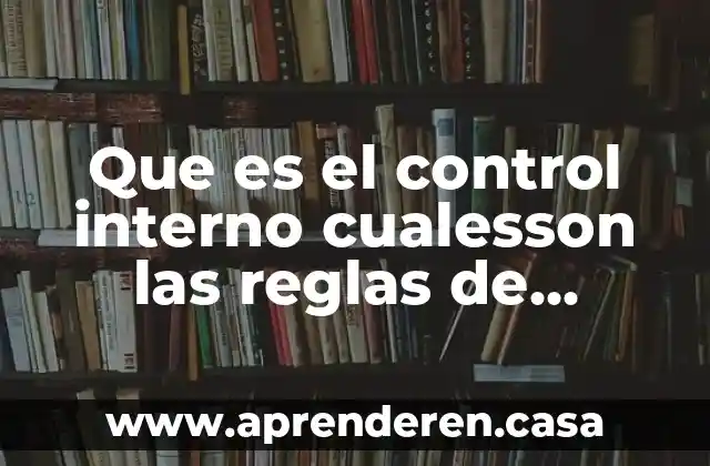 Que es el control interno cualesson las reglas de evalucion