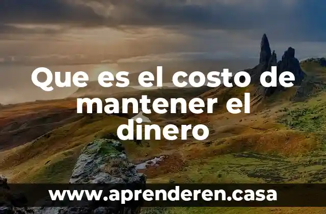 Que es el costo de mantener el dinero