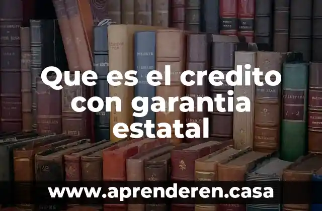 Que es el credito con garantia estatal