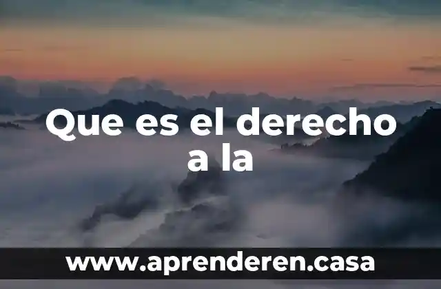 Que es el derecho a la