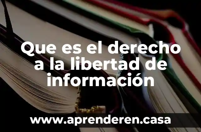 Que es el derecho a la libertad de información